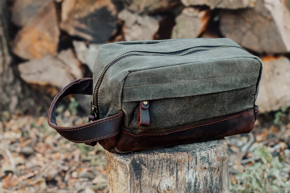 Expedition Army Green Dopp Kit Travel Toiletry Bag